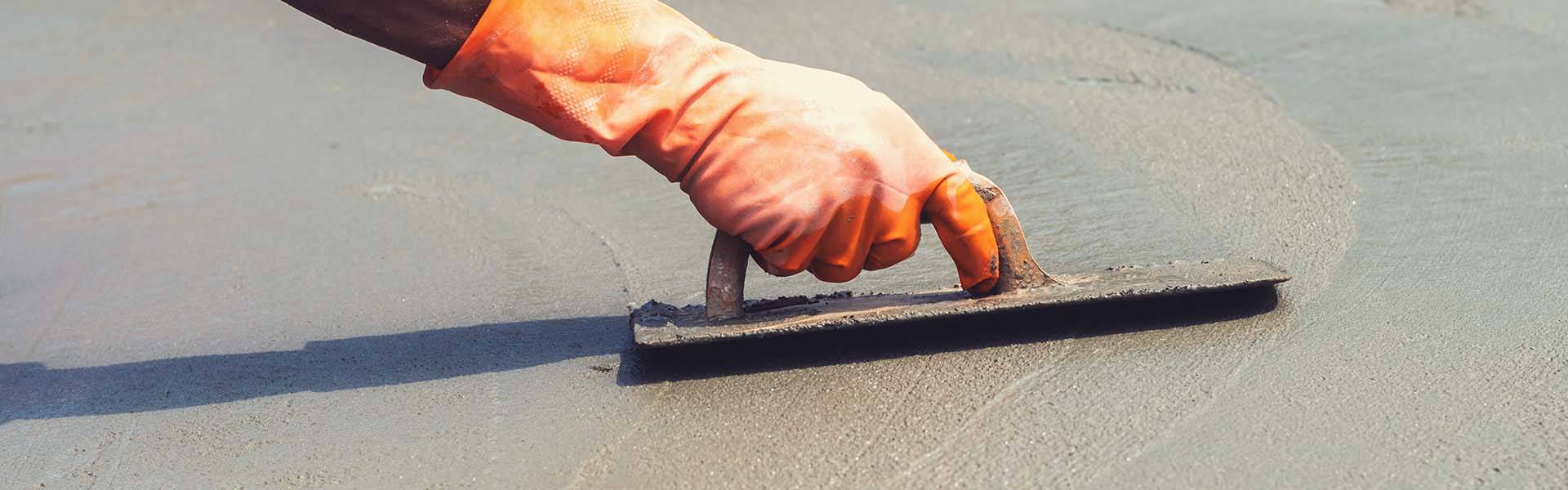 concrete being smoothed